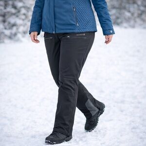 Women’s XL Ski Pants | Waterproof Insulated Snow Pants | Black